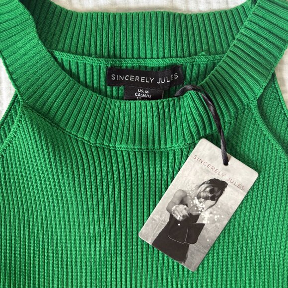 Sincerely Jules NWT Fitted ribbed Green dress size M - Picture 3 of 3